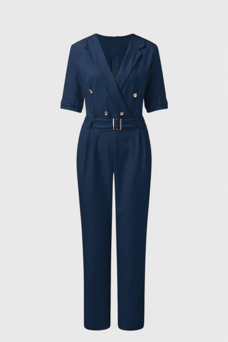Vivienne V-Neck Jumpsuit with Effortless Elegance
