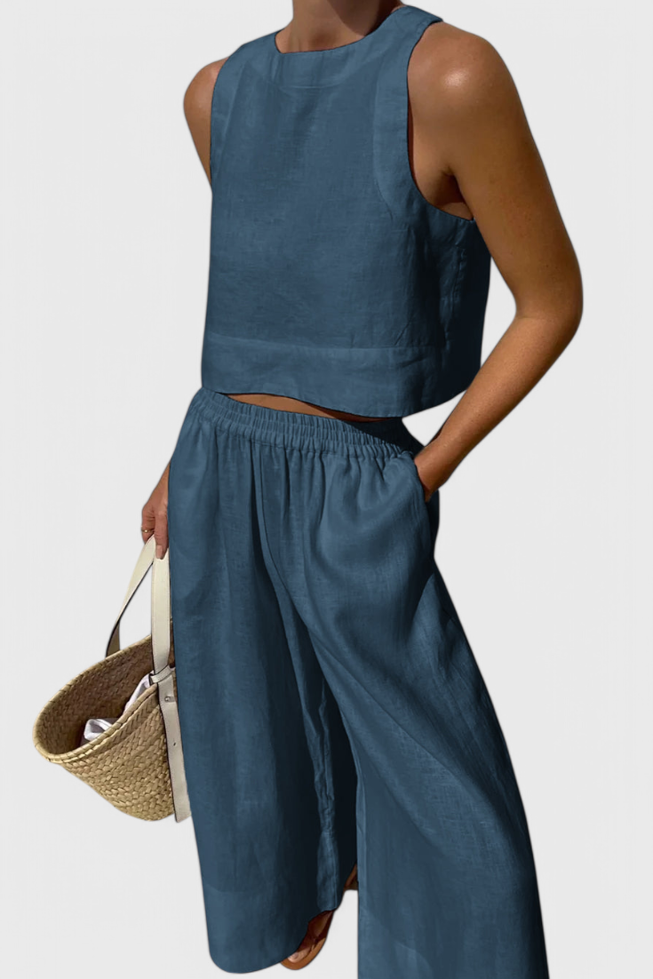 Avelina Two-Piece Set with Relaxed Minimalist Silhouette