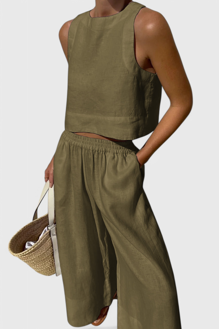 Avelina Two-Piece Set with Relaxed Minimalist Silhouette