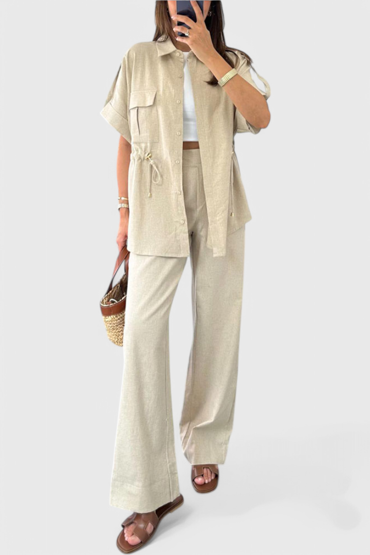 Lani Relaxed Two-Piece Shirt and Trousers Set