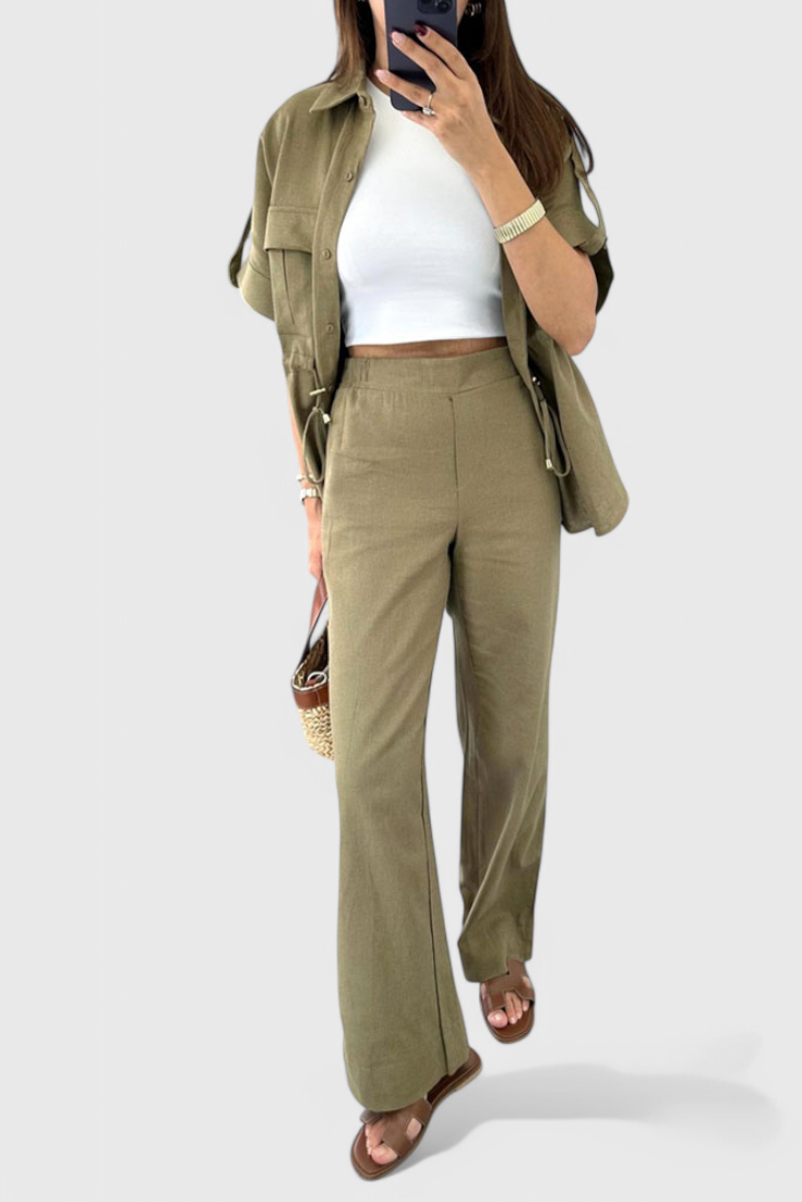 Lani Relaxed Two-Piece Shirt and Trousers Set