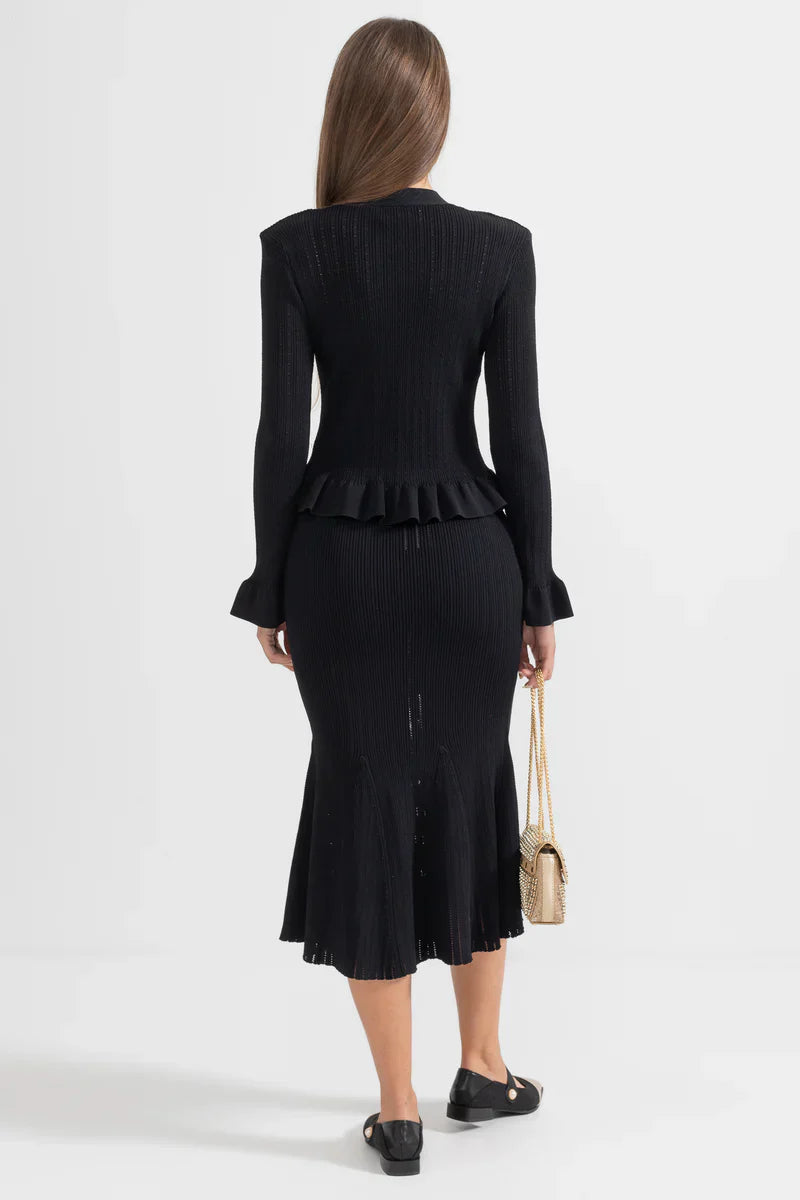 Cressida Refined Knit Midi Dress & Buttoned Top Set