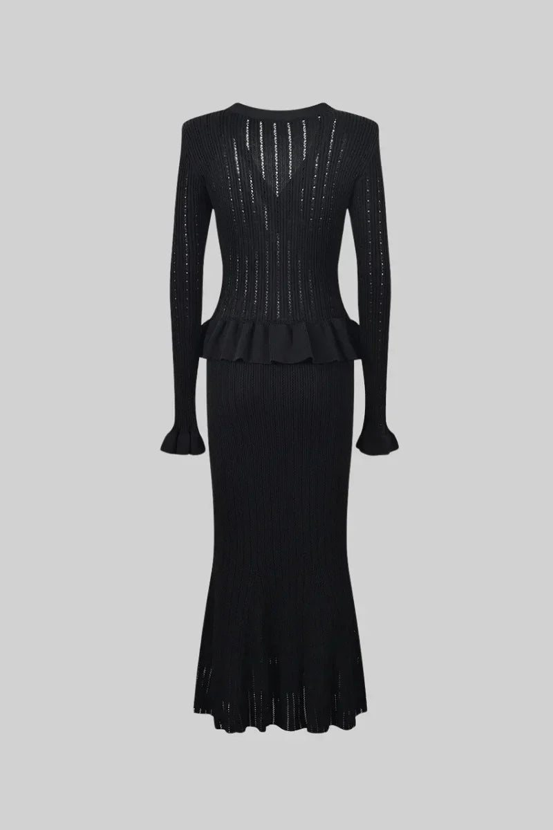 Cressida Refined Knit Midi Dress & Buttoned Top Set