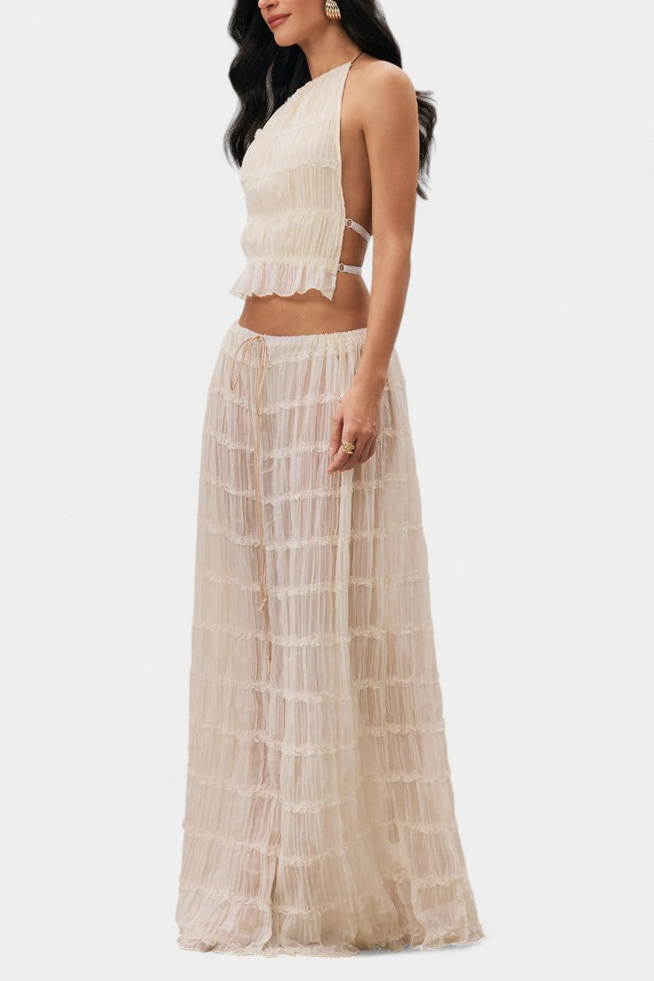 Eugenie Pleated Top & Skirt Matching Set