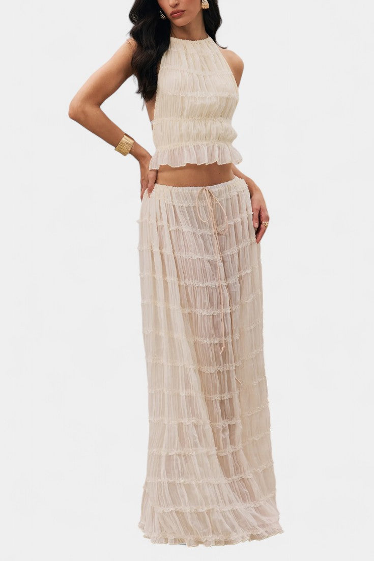 Eugenie Pleated Top & Skirt Matching Set