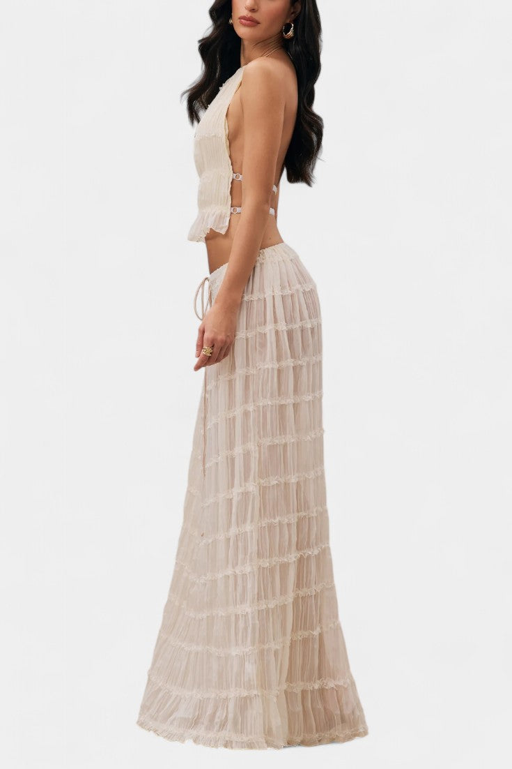 Eugenie Pleated Top & Skirt Matching Set