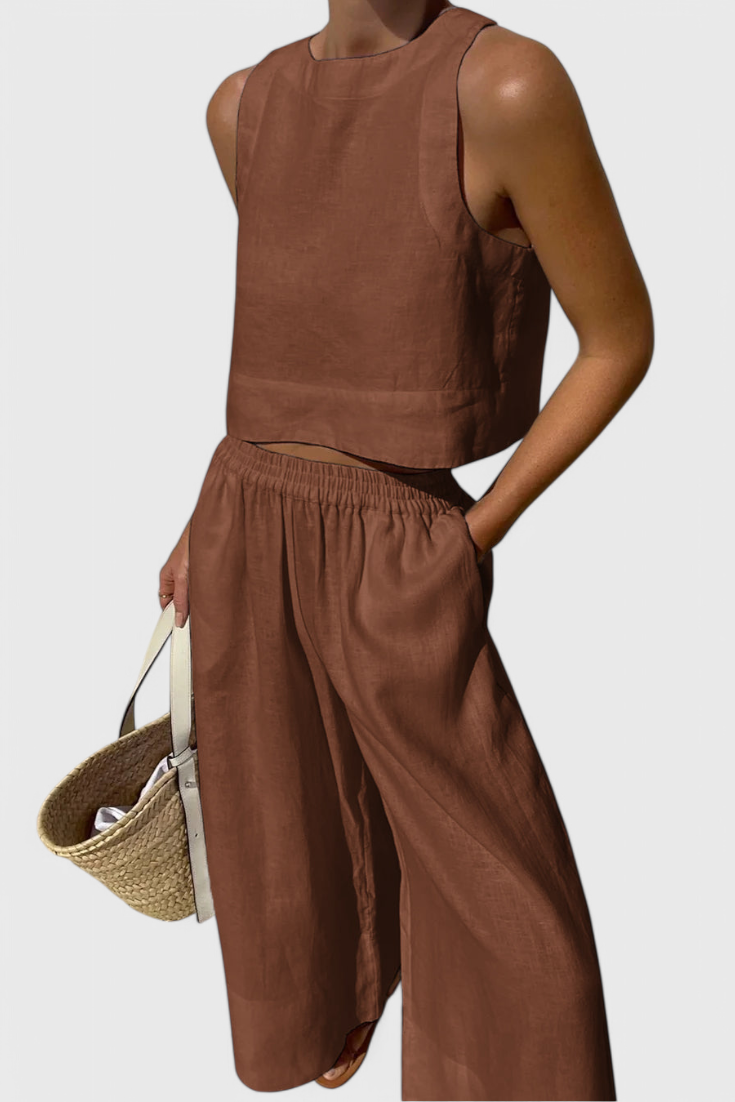 Avelina Two-Piece Set with Relaxed Minimalist Silhouette