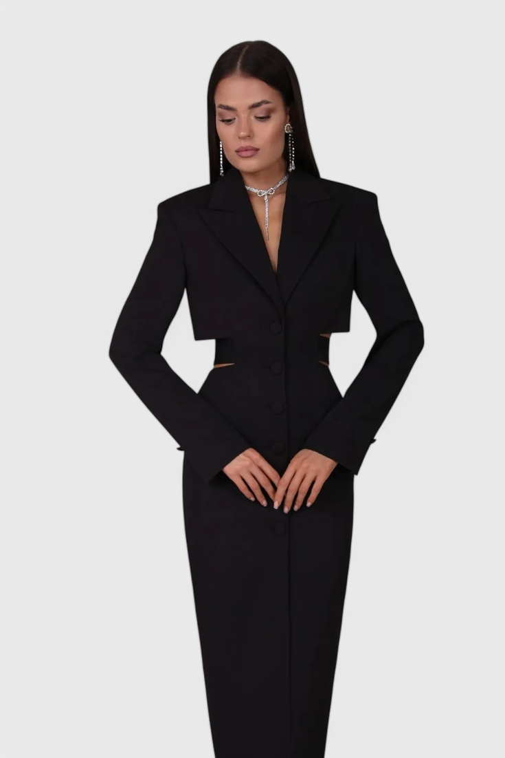 Bernice Cut-Out Midi Blazer Dress