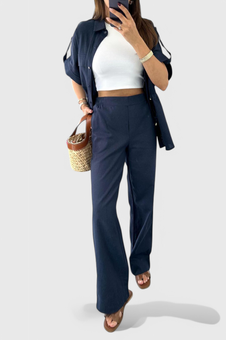 Lani Relaxed Two-Piece Shirt and Trousers Set