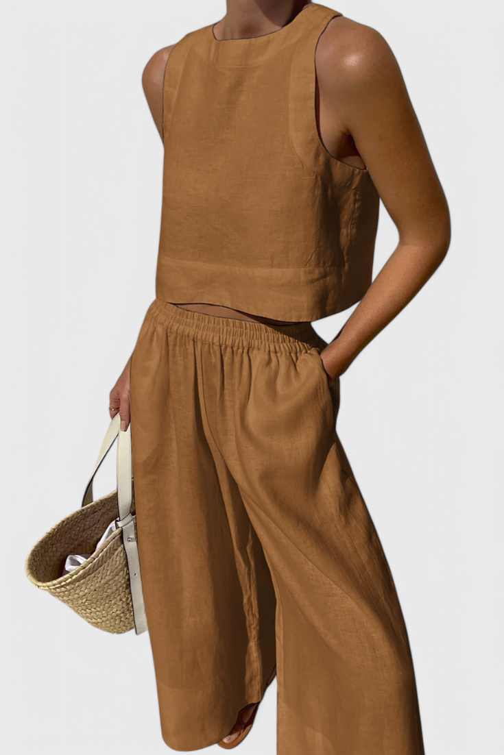 Avelina Two-Piece Set with Relaxed Minimalist Silhouette
