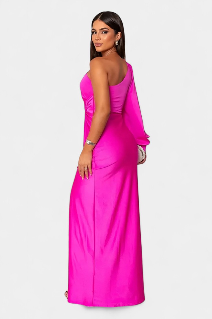 Charlotte Asymmetric Draped One-Shoulder Dress