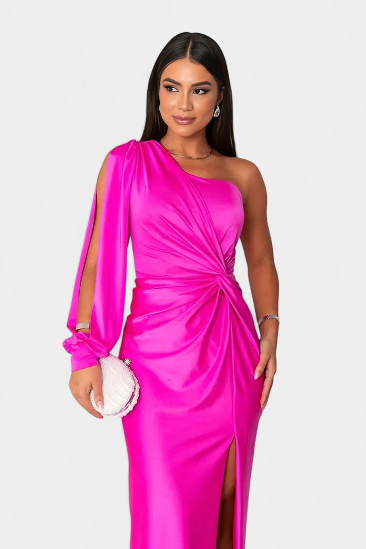 Charlotte Asymmetric Draped One-Shoulder Dress