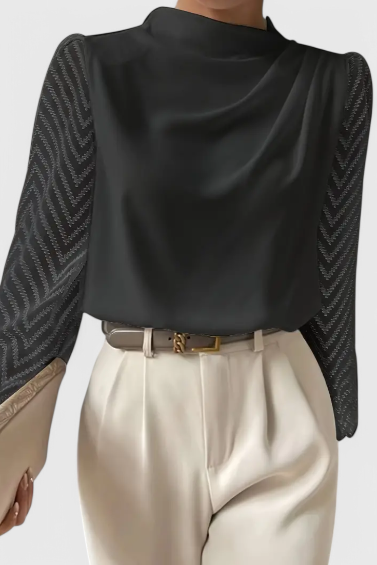 Zara Sheer Sleeve Elegant Blouse