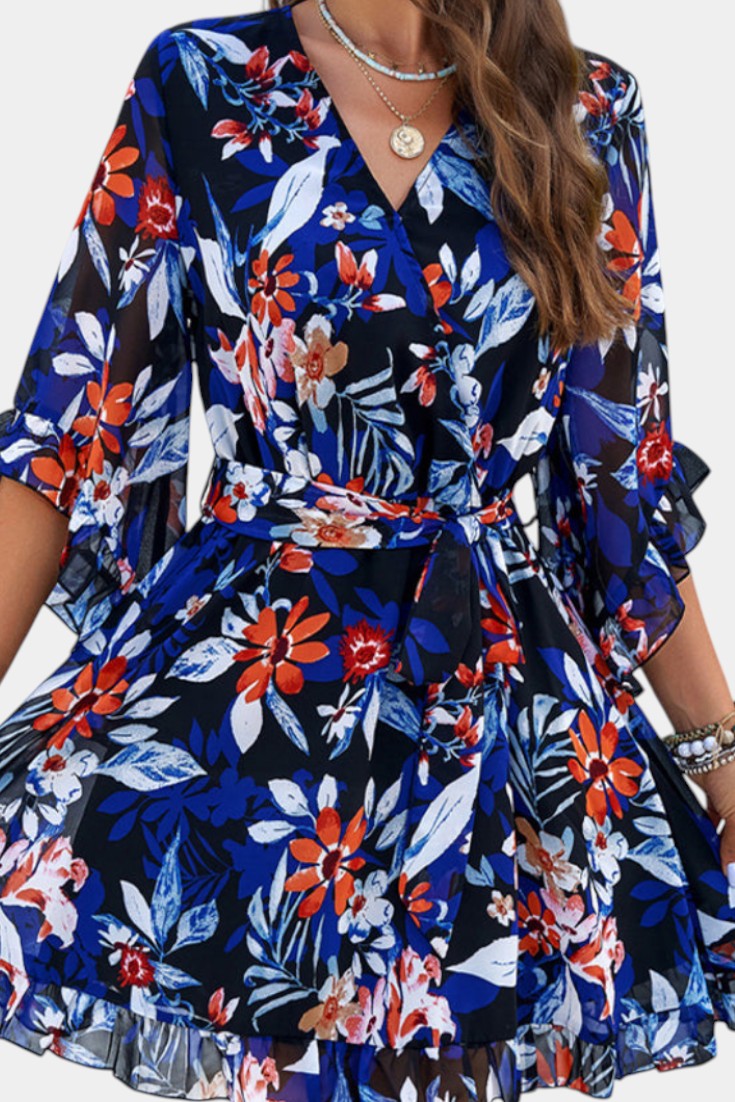 Besa Printed Floral Midi Dress