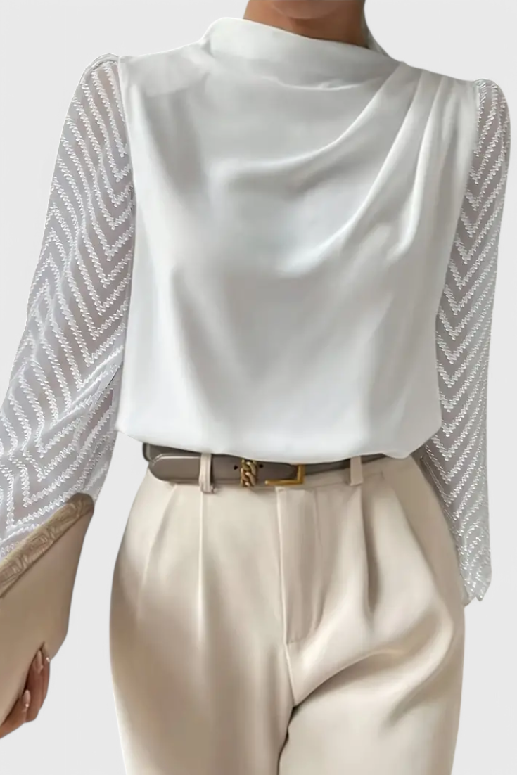 Zara Sheer Sleeve Elegant Blouse