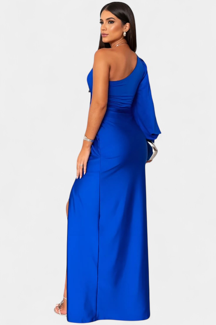 Charlotte Asymmetric Draped One-Shoulder Dress
