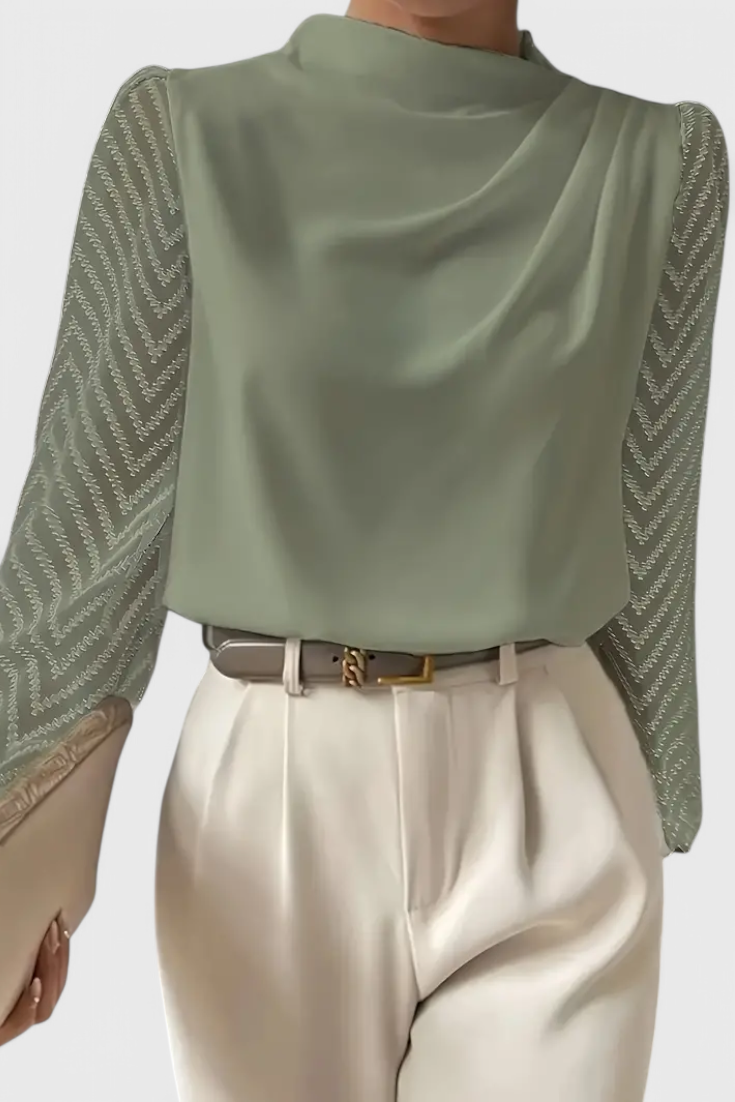 Zara Sheer Sleeve Elegant Blouse