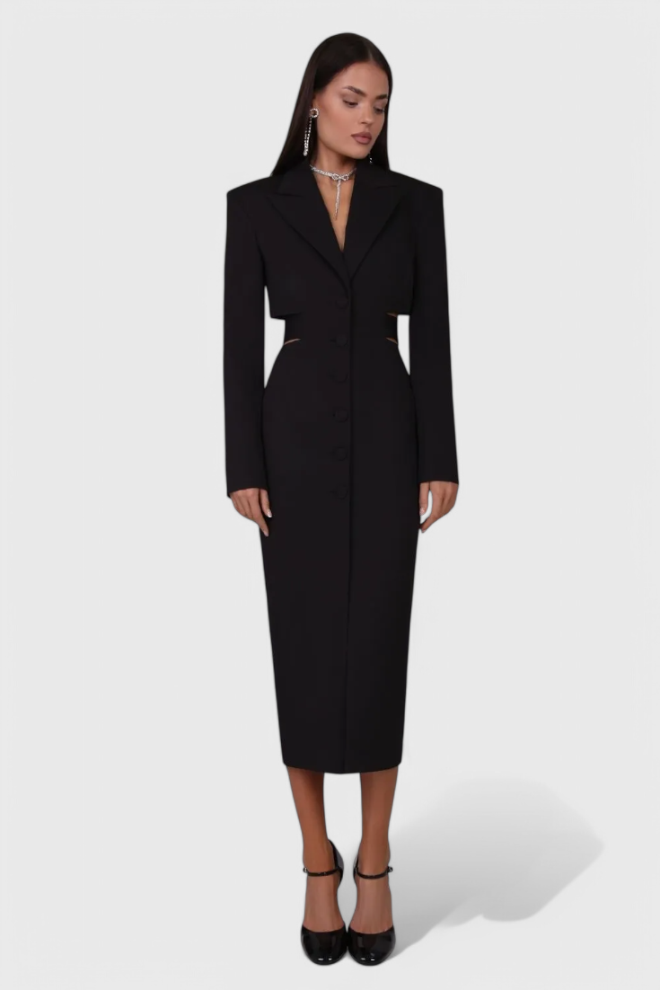 Bernice Cut-Out Midi Blazer Dress