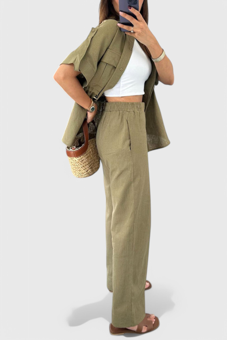 Lani Relaxed Two-Piece Shirt and Trousers Set