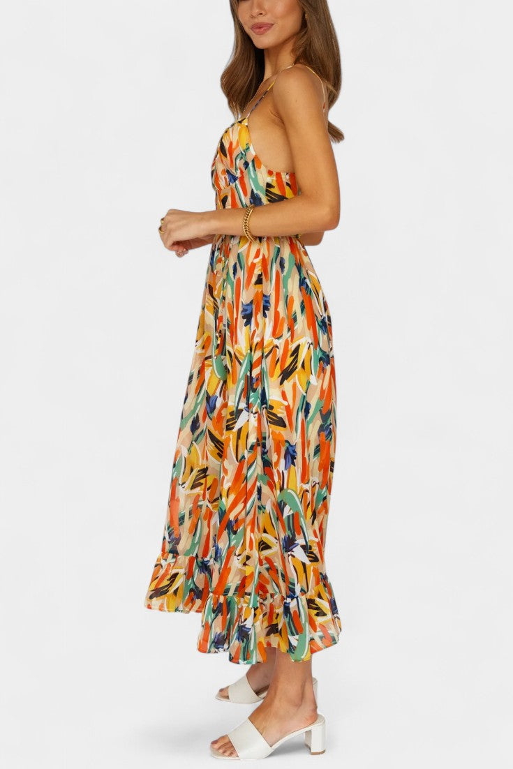 Fiona Vibrant Print Midi Dress