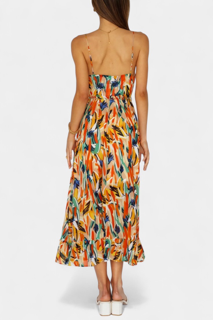 Fiona Vibrant Print Midi Dress