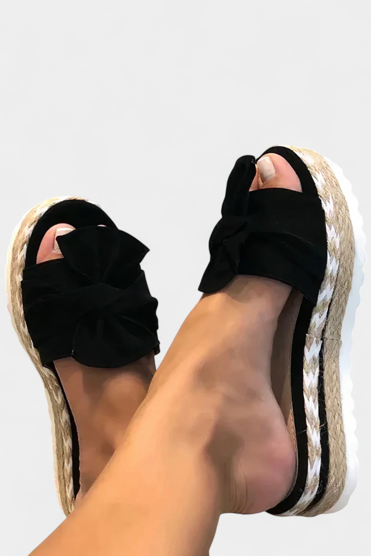 Cveta Espadrille Bow Platform Sandals