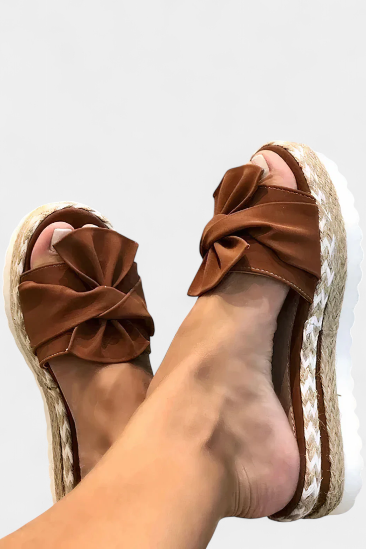 Cveta Espadrille Bow Platform Sandals