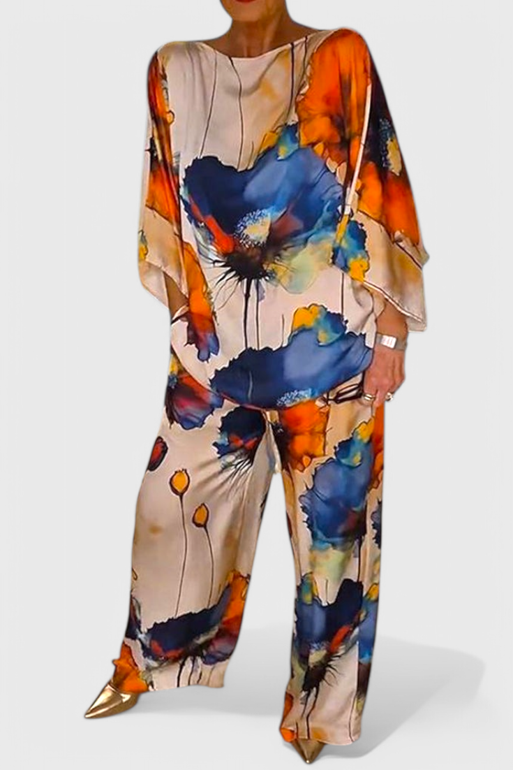 Karoline Floral Two-Piece Set with Relaxed Fit