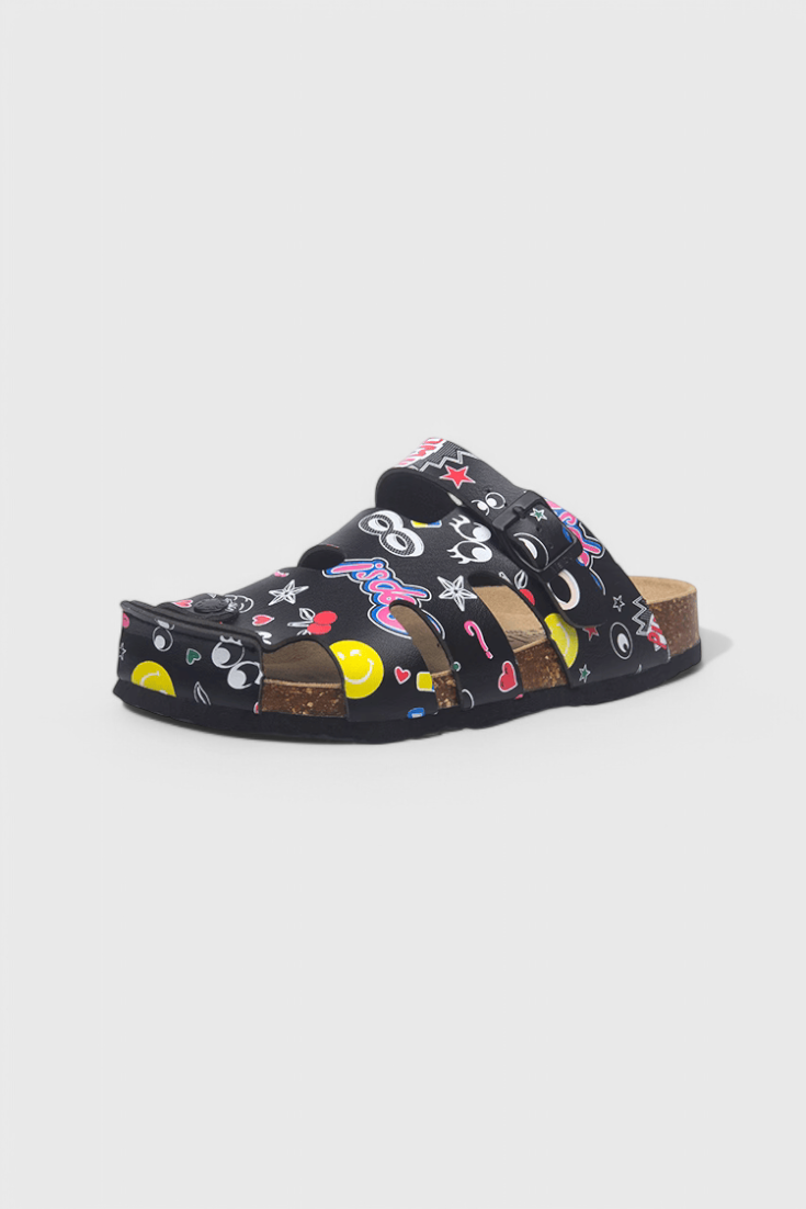 Isolde Buckled Cork Slide Clogs