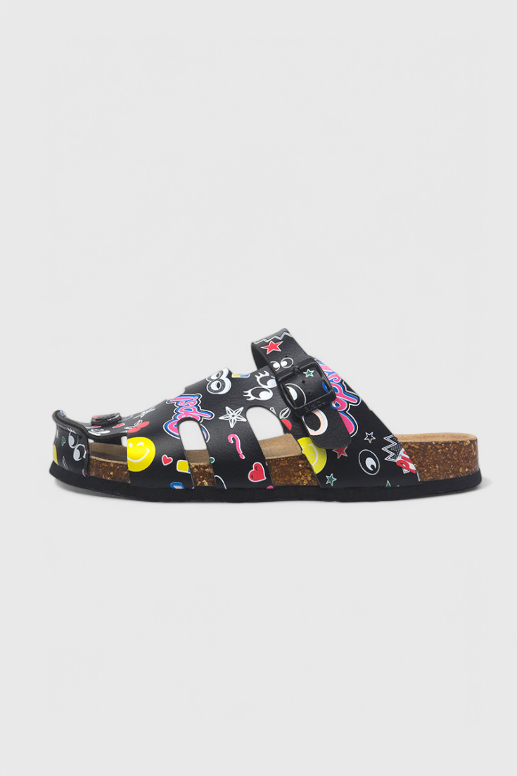 Isolde Buckled Cork Slide Clogs