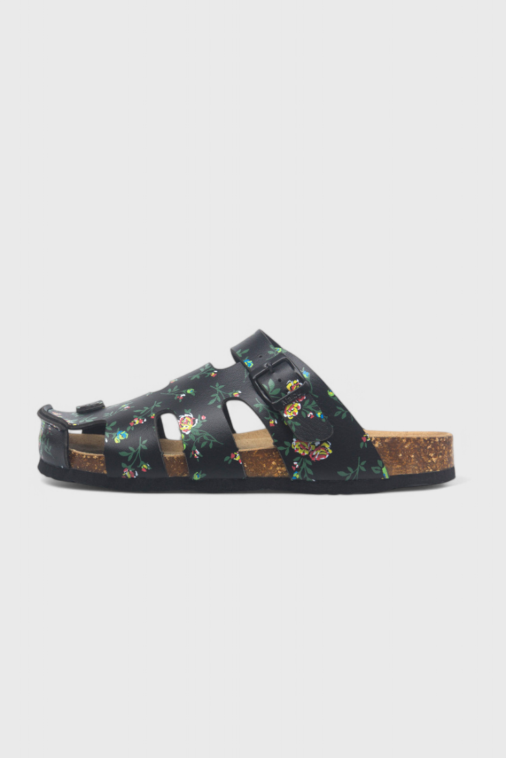 Isolde Buckled Cork Slide Clogs
