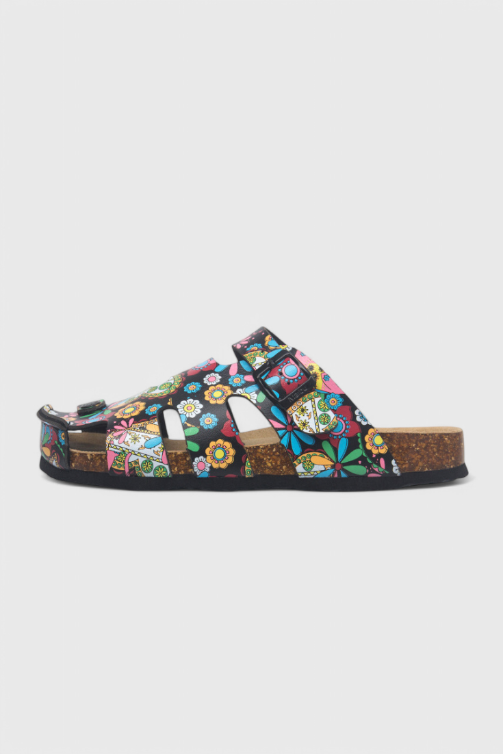 Isolde Buckled Cork Slide Clogs