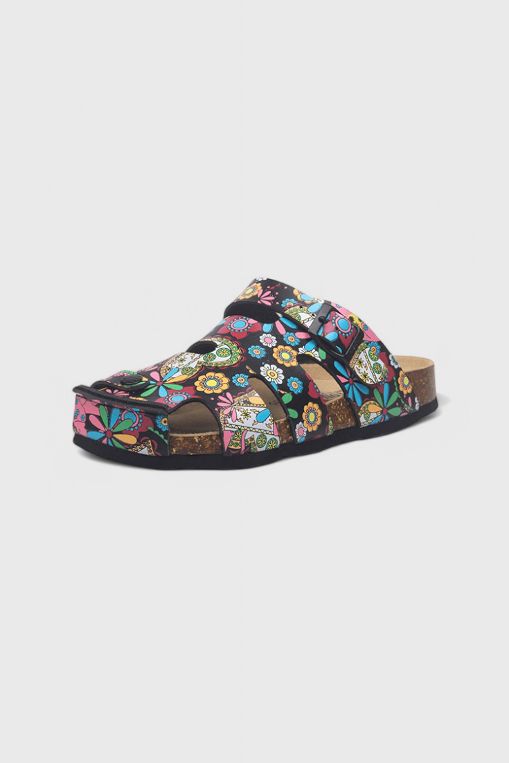 Isolde Buckled Cork Slide Clogs