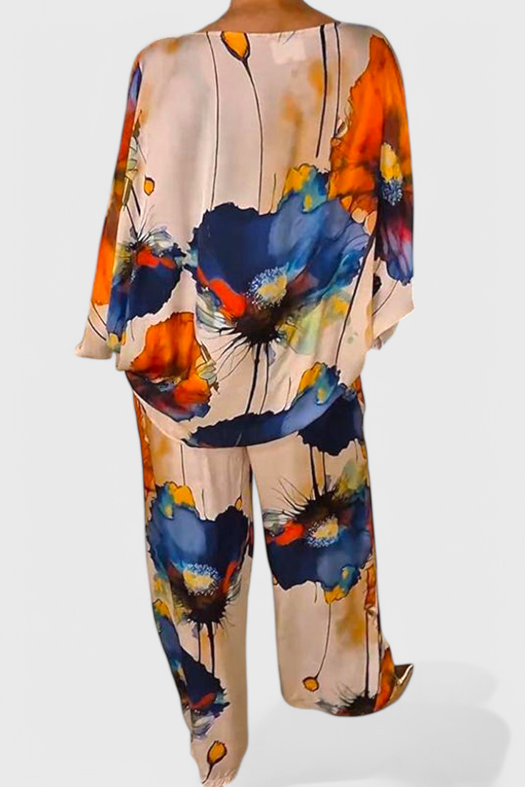 Karoline Floral Two-Piece Set with Relaxed Fit