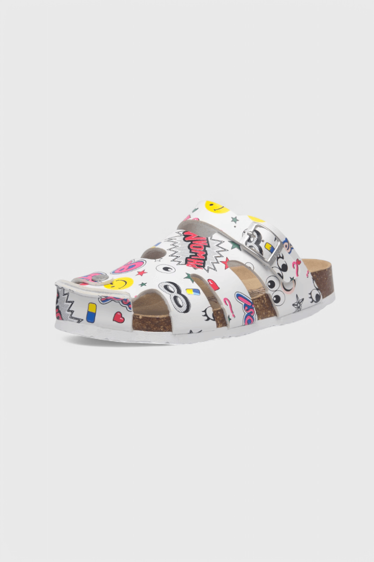 Isolde Buckled Cork Slide Clogs