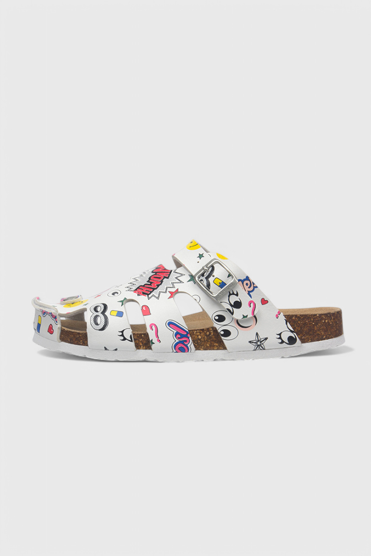 Isolde Buckled Cork Slide Clogs