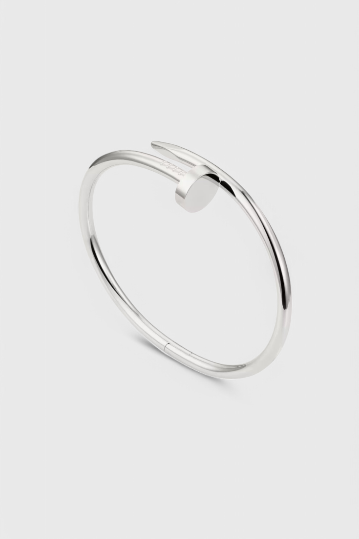 Minimalist Nail-Inspired Bracelet in Sterling Silver