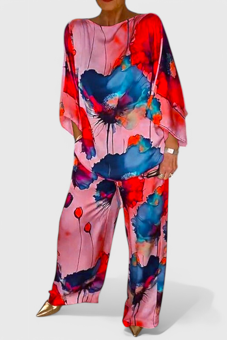 Karoline Floral Two-Piece Set with Relaxed Fit