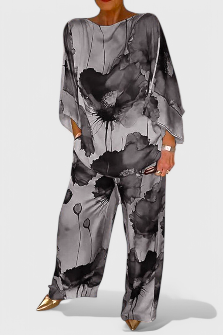 Karoline Floral Two-Piece Set with Relaxed Fit