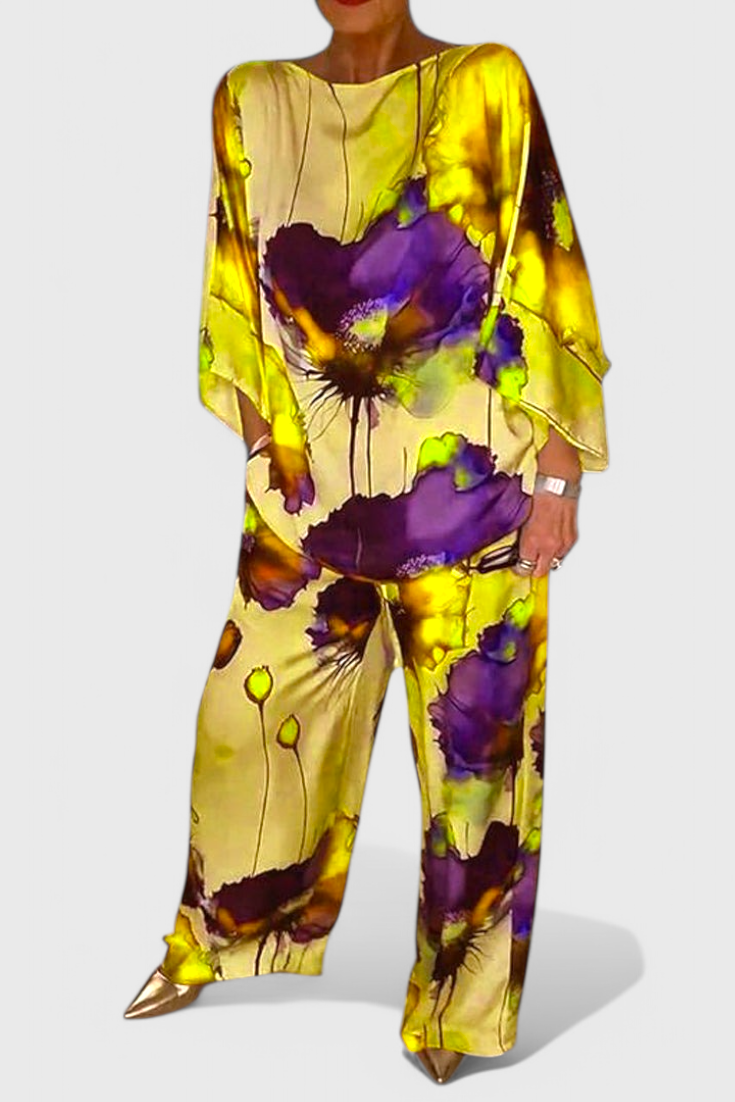 Karoline Floral Two-Piece Set with Relaxed Fit