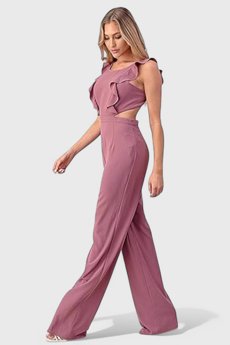 Isadora Ruffle-Trim Cut-Out Jumpsuit