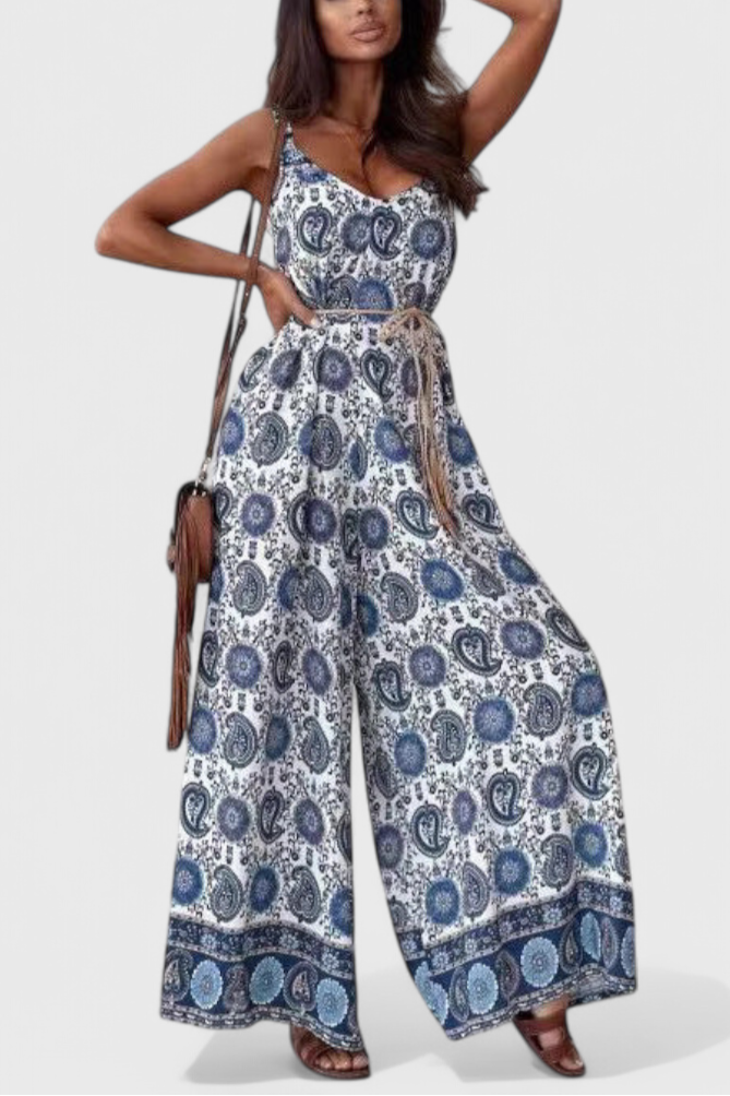 Gabriella Wide-Leg Jumpsuit with Bold Print