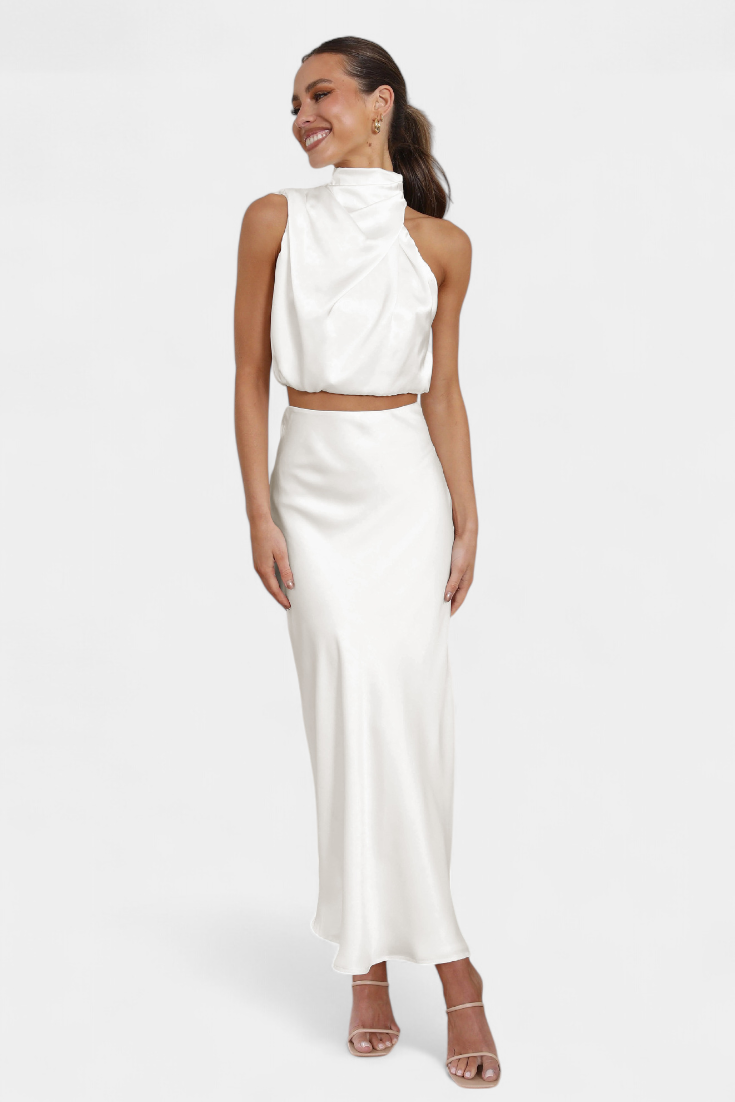 Hanna Asymmetric Top & Skirt Set