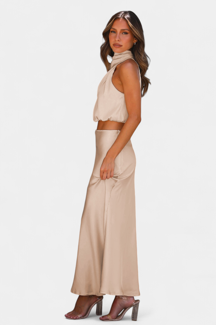 Hanna Asymmetric Top & Skirt Set