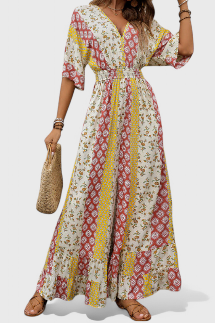 Ayana Bohemian Jumpsuit with Flowing Sleeves
