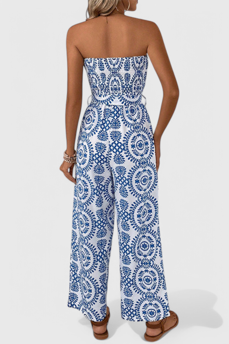 Abeni Strapless Printed Jumpsuit