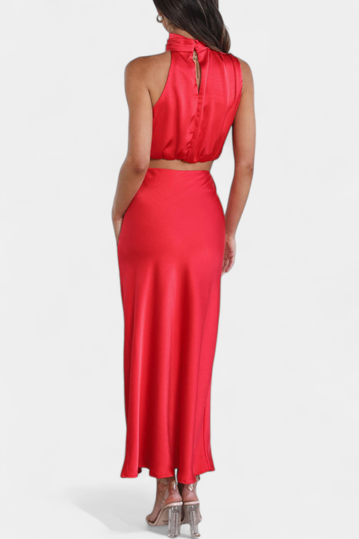 Hanna Asymmetric Top & Skirt Set