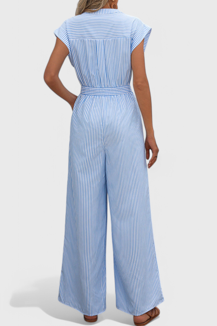Inés Striped Wide-Leg Jumpsuit