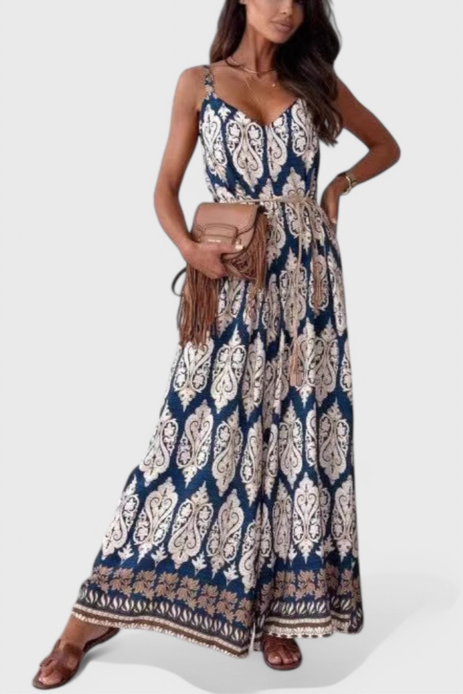Gabriella Wide-Leg Jumpsuit with Bold Print