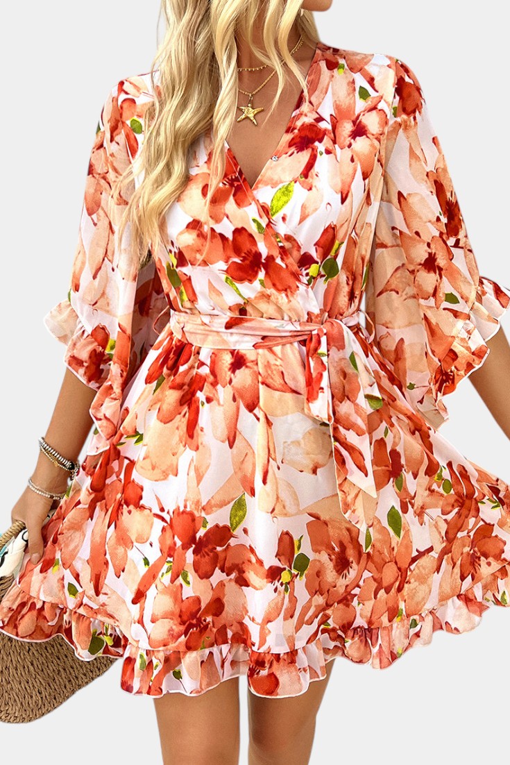 Besa Printed Floral Midi Dress